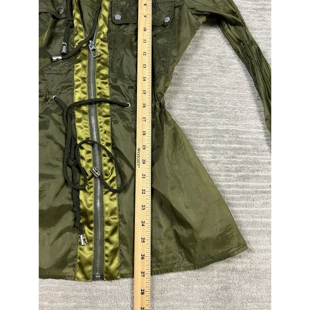 Windsor Jacket Womens Small‎ Green Full Zip Long Sleeve Hooded Sheer Windbreaker